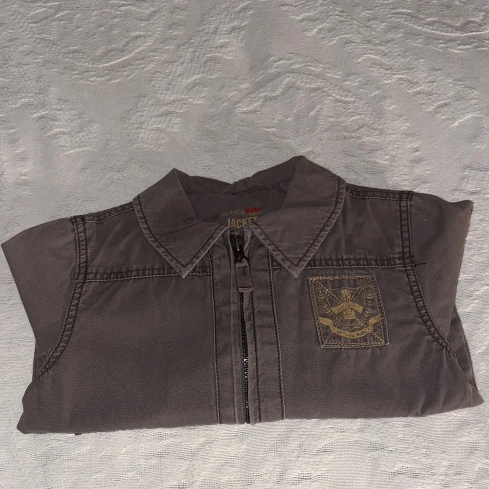 Gently Loved Genuine Kids OshKosh Kids Gray /Olive Greenish Jean Jacket